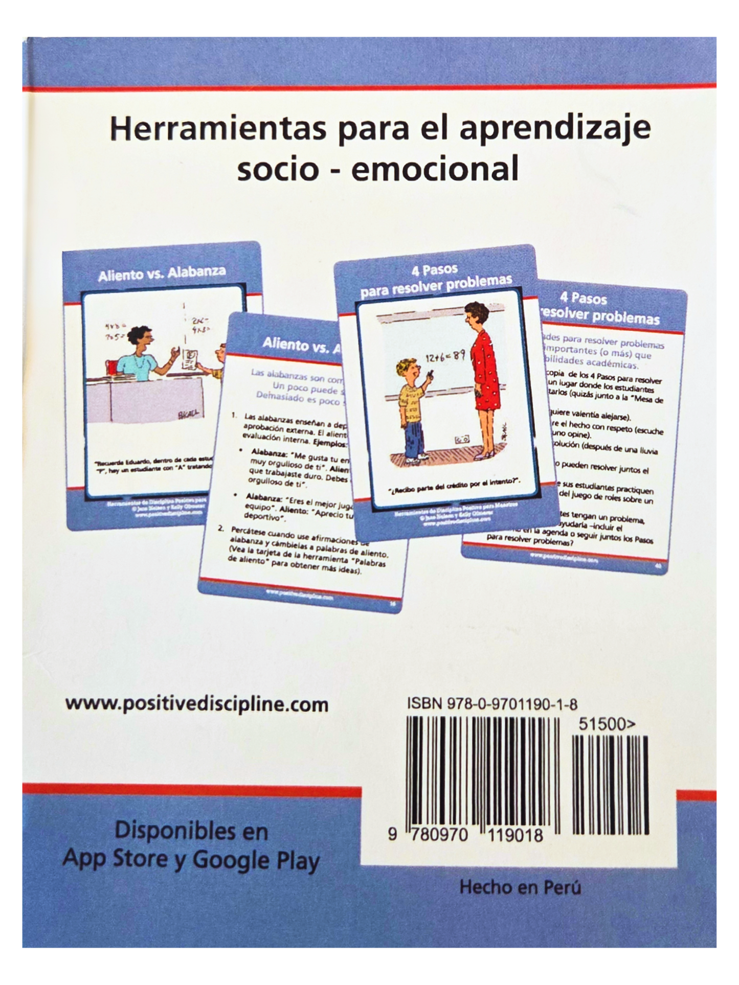 Tarjetas “Herramientas de Disciplina Positiva para maestros”
